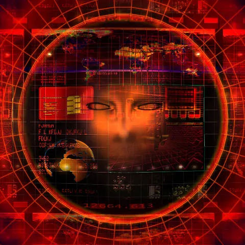 CABAL's face surrounded by a red tactical display in Tiberian Sun.